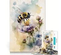 Rompecabezas de 1000 Piezas con diseño de Abeja en Acuarela para Adolescentes Juego Que estimula el Cerebro Encaje Huecos Actividad Relajante para Grupos en Interiores (38x26cm)