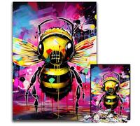 Rompecabezas de 1000 Piezas con diseño de Abejas y Grafiti para Adultos, Ideal para decoración del hogar, Entrenamiento Mental y Regalos navideños, 50x75cm/19,68x29,52 Pulgadas.