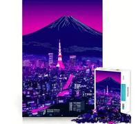 Rompecabezas de 1000 Piezas con diseño de Adolescente ciberpunk neón de la Ciudad de Tokio Refuerza la Memoria Divertido y Sencillo Regalo Memorable 50x75cm