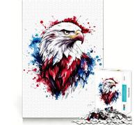 Rompecabezas de 1000 Piezas con diseño de águila Americana en Acuarela para Adultos Diversión para Entrenar la Mente Componentes Resistentes y de Corte Limpio Actividad Relajante para desconectar