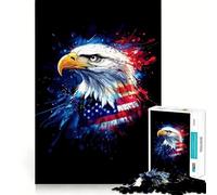 Rompecabezas de 1000 Piezas con diseño de águila Americana y Bandera Juego cognitivo Divertido con Estructura de Encaje preciso Actividad para Fortalecer los Lazos Familiares (38x26cm)