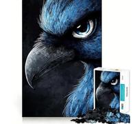Rompecabezas de 1000 Piezas con diseño de águila Azul en Primer Plano,Arte de Corte preciso,Actividad de Juego Inteligente,Tiempo de Juego Tranquilo,Regalo de decoración de cumpleaños 38x26cm