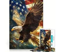 Rompecabezas de 1000 Piezas con diseño de águila Calva Americana para Adolescentes Divertido Juego de Memoria con componentes Resistentes y de Corte Limpio Portátil y fácil de Transportar (38x52cm)