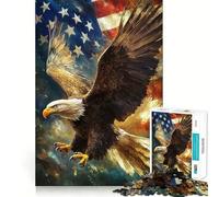Rompecabezas de 1000 Piezas con diseño de águila Calva Americana para Adultos Diversión,Corte de precisión,Bordes Lisos Actividad Absorbente para Noches tranquilas (38x26cm)