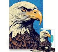 Rompecabezas de 1000 Piezas con diseño de águila Calva Americana para Adultos Juego de concentración Mental Corte láser Diversión Familiar Nocturna Actividad (38x52cm)