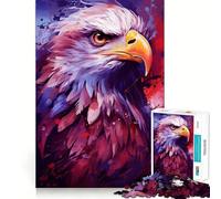 Rompecabezas de 1000 Piezas con diseño de águila Calva Americana para Adultos Piensa,Entrena y Juega Cierre Seguro,sin Piezas Sueltas aliviar el estrés (38x52cm)
