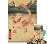 Rompecabezas de 1000 Piezas con diseño de ajolote,Estilo japonés,Fabricado en Madera Ideal para Jugar a la lógica y desarrollar el Pensamiento y Disfrutar de un Momento de Ocio
