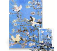 Rompecabezas de 1000 Piezas con diseño de Almendro en Flor y grullas para Adolescentes Ideal para desarrollar la Memoria, la Calma y el Ocio Bordes limpios Regalo Festivo (38x52cm)