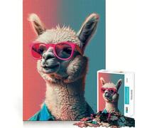 Rompecabezas de 1000 Piezas con diseño de Alpaca y Llama para Adultos Diversión,Corte de precisión,Bordes Lisos Actividad Absorbente para Noches tranquilas (38x26cm)