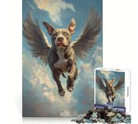 Rompecabezas de 1000 Piezas con diseño de American Staffordshire Terrier y Ángel Desarrolla la lógica, fomenta la concentración y el Ocio Requiere una unión precisa Un Regalo Original (50x75cm)