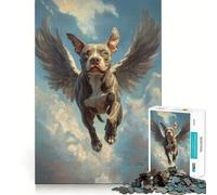 Rompecabezas de 1000 Piezas con diseño de American Staffordshire Terrier y Ángel Diversión con Memoria Superficie Lisa y sin Rebabas Un desafío entretenido para el Tiempo Libre (38x26cm)