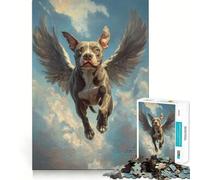 Rompecabezas de 1000 Piezas con diseño de American Staffordshire Terrier y Ángel para Adolescentes Juego de Memoria y concentración Recorte de Calidad Profesional Actividad Relajante para Grupos
