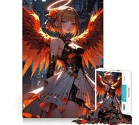 Rompecabezas de 1000 Piezas con diseño de ángel con alas de Fuego para Adultos Juego Que estimula la Mente Superficie Lisa y sin Rebabas Un pasatiempo Fascinante para los Momentos de Ocio (38x52cm)