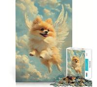 Rompecabezas de 1000 Piezas con diseño de ángel de Pomerania para Adultos Rompecabezas Suave para Relajarse Imagen para armar Artículo de Santa Claus (38x26cm)