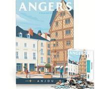 Rompecabezas de 1000 Piezas con diseño de Angers,Francia,Ideal para Viajes,con Corte Suave, Jugar y divertirse rato de Ocio y Disfrutar de la Navidad Pieza de Arte