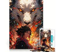 Rompecabezas de 1000 Piezas con diseño de Anime Espíritu del Lobo Juego Mental Divertido con Piezas de Ajuste preciso Actividad Relajante para Grupos en Interiores (38x52cm)