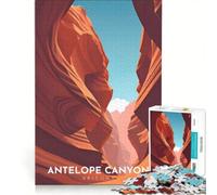 Rompecabezas de 1000 Piezas con diseño de Antelope Canyon, Ideal para Juegos Familiares, Regalo de cumpleaños o Cualquier ocasión Incluye póster y Hoja de Preguntas y respuestas a Juego 50x75cm