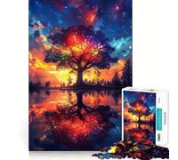 Rompecabezas de 1000 Piezas con diseño de árbol arcoíris Espiritual para Adultos y Adolescentes Juguete Mental para calmar y Relajarse Corte Premium Regalo sincero 38x52cm