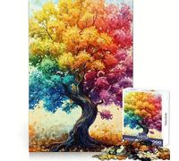 Rompecabezas de 1000 Piezas con diseño de árbol arcoíris para Adultos Ayuda a Fortalecer la Memoria Divertido y Casual Bordes limpios Regalo clásico (38x52cm)