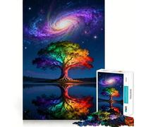 Rompecabezas de 1000 Piezas con diseño de árbol arcoíris y Galaxia, Ideal para Adolescentes Juguete para ejercitar la Mente, Juego en Grupo, Arte, ensamblaje, Regalo clásico (38x52cm)