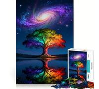 Rompecabezas de 1000 Piezas con diseño de árbol arcoíris y Galaxia para Adultos Fortalece la Memoria Divertido y Casual Bordes limpios Regalo clásico (38x26cm)