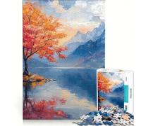 Rompecabezas de 1000 Piezas con diseño de árbol en un Paisaje de Agosto Juguetes antiestrés Divertidos y con Humor Ideales para Decorar el Escritorio 50x75cm