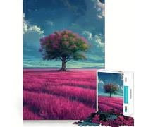 Rompecabezas de 1000 Piezas con diseño de árbol Gigante de Hierba Rosa para Adolescentes Juguete Intelectual para Disfrutar en Familia Corte de Calidad (38x52cm)