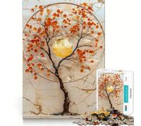 Rompecabezas de 1000 Piezas con diseño de árbol Naranja y Dorado para Adolescentes Ideal para estimular la Memoria, Reducir el estrés y Crear un Rompecabezas de Corte Suave Regalo artístico (38x26cm)