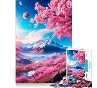 Rompecabezas de 1000 Piezas con diseño de árbol Rosa para Adultos Juguete para el hogar Diseño Elegante y Divertido Regalo Ideal para Pedir un Deseo a Papá Noel (38x26cm)
