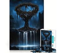 Rompecabezas de 1000 Piezas con diseño de árbol y Cascada mística para Adultos Juego de ingenio para ejercitar la Mente y relajarla Bordes Afilados Regalo Premium (38x26cm)