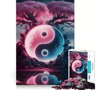 Rompecabezas de 1000 Piezas con diseño de árbol Yin Yang para Adultos Entrenamiento Cerebral Divertido,Corte Limpio,componentes Resistentes,Actividad Relajante para la Mente (50x75cm)