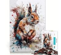 Rompecabezas de 1000 Piezas con diseño de Ardilla en Acuarela para Adultos Juguete Inteligente para divertirse en Interiores Corte Suave Pide el Deseo de Papá Noel 50x75cm