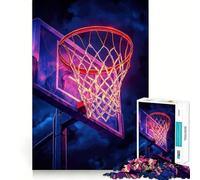 Rompecabezas de 1000 Piezas con diseño de aro de Baloncesto neón para Adultos Desarrolla la Capacidad Mental y estimula el Cerebro Bordes precisos (50x75cm)