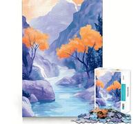Rompecabezas de 1000 Piezas con diseño de Arroyo de montaña, Ideal para Adultos Jugar a la Mente, divertirse en compañía Ideal para Regalar en cumpleaños (38x52cm)