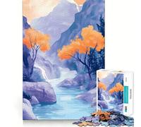 Rompecabezas de 1000 Piezas con diseño de Arroyo de montaña para Adolescentes Juguete Inteligente y Divertido Arte Coleccionable con Corte nítido (50x75cm)