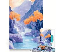 Rompecabezas de 1000 Piezas con diseño de Arroyo de montaña para Adultos y Adolescentes Juguete de lógica para Relajarse Corte de precisión Regalo Ideal (38x26cm)
