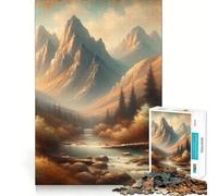 Rompecabezas de 1000 Piezas con diseño de Arroyo de montaña Sereno para Adolescentes Juguete de lógica, Sencillo y Divertido Bordes Suaves Regalo Elegante (50x75cm)