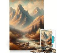 Rompecabezas de 1000 Piezas con diseño de Arroyo de montaña Sereno para Adolescentes Mejora la Memoria Fácil de Usar Ideal para el Ocio Diseño de Pared con Corte Firme (38x52cm)