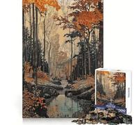 Rompecabezas de 1000 Piezas con diseño de Arroyo en un Bosque otoñal para adolescentesEntrenamiento Inteligente, relajación fácil, Corte impecableRegalo de Navidad (38x26cm)