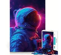 Rompecabezas de 1000 Piezas con diseño de Astronauta,estética Limpia,decoración,Juego de Habilidad Mental,Juego Acogedor,decoración navideña para Pared (50x75cm)