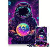 Rompecabezas de 1000 Piezas con diseño de Astronauta sosteniendo la Tierra para Adolescentes Ideal para Entrenar la concentración,Relajarse y Encontrar el Equilibrio Perfecto Un Regalo estupendo