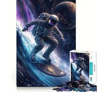 Rompecabezas de 1000 Piezas con diseño de Astronauta Surfista para Adultos Juguete para desarrollar la Habilidad y la Calma Corte preciso Regalo conmovedor 38x52cm