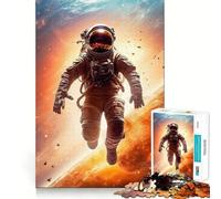 Rompecabezas de 1000 Piezas con diseño de Astronauta,Viaje Espacial,Bordes Finos,Manualidades,Rompecabezas de lógica,Juego de Ocio,Regalo Divertido de cumpleaños (38x26cm)