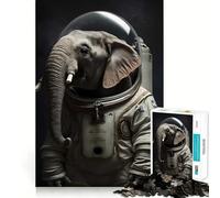 Rompecabezas de 1000 Piezas con diseño de Astronauta y Elefante,Bordes Finos,Ideal para Manualidades y Juegos de lógica divertirse en el Tiempo Libre o como Regalo de cumpleaños 50x75cm
