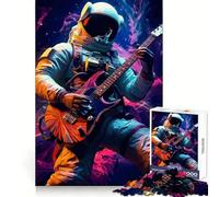 Rompecabezas de 1000 Piezas con diseño de Astronauta y Guitarra para Adolescentes Ideal para Entrenar la concentración, Relajarse y Encontrar el Equilibrio Perfecto Un Regalo estupendo (38x52cm)