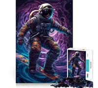 Rompecabezas de 1000 Piezas con diseño de Astronauta y Tabla de Snowboard para Adolescentes Ideal para estimular la Memoria, Relajarse y Disfrutar de un Regalo (50x75cm)
