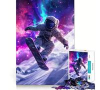 Rompecabezas de 1000 Piezas con diseño de Astronauta y Tabla de Surf Corte Suave Juego Mental Regalo Ideal para un rato de Juego Relajante Pieza de Arte navideña (38x52cm)
