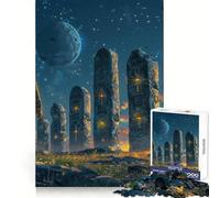 Rompecabezas de 1000 Piezas con diseño de Astronauta y Templo alienígena para Adolescentes Ideal para Practicar el razonamiento,Relajarse y Disfrutar de su Ambiente Bordes Regalo