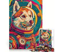 Rompecabezas de 1000 Piezas con diseño de astronautas, Huskies y Adolescentes espaciales: Ejercicio Mental, Tiempo de relajación, Cierre Seguro, Bonito Regalo (38x52cm)