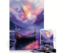 Rompecabezas de 1000 Piezas con diseño de Atardecer nórdico púrpura para Adolescentes Juguete Que estimula la lógica y Alivia la tensión Borde de Calidad Artículo de Regalo de Papá Noel (50x75cm)